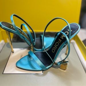 Tom Ford blue Padlock heels